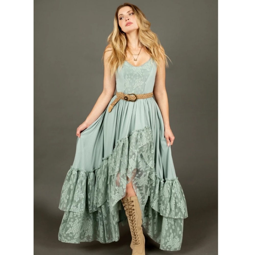 Joyfolie Sage Green Maxi Dress